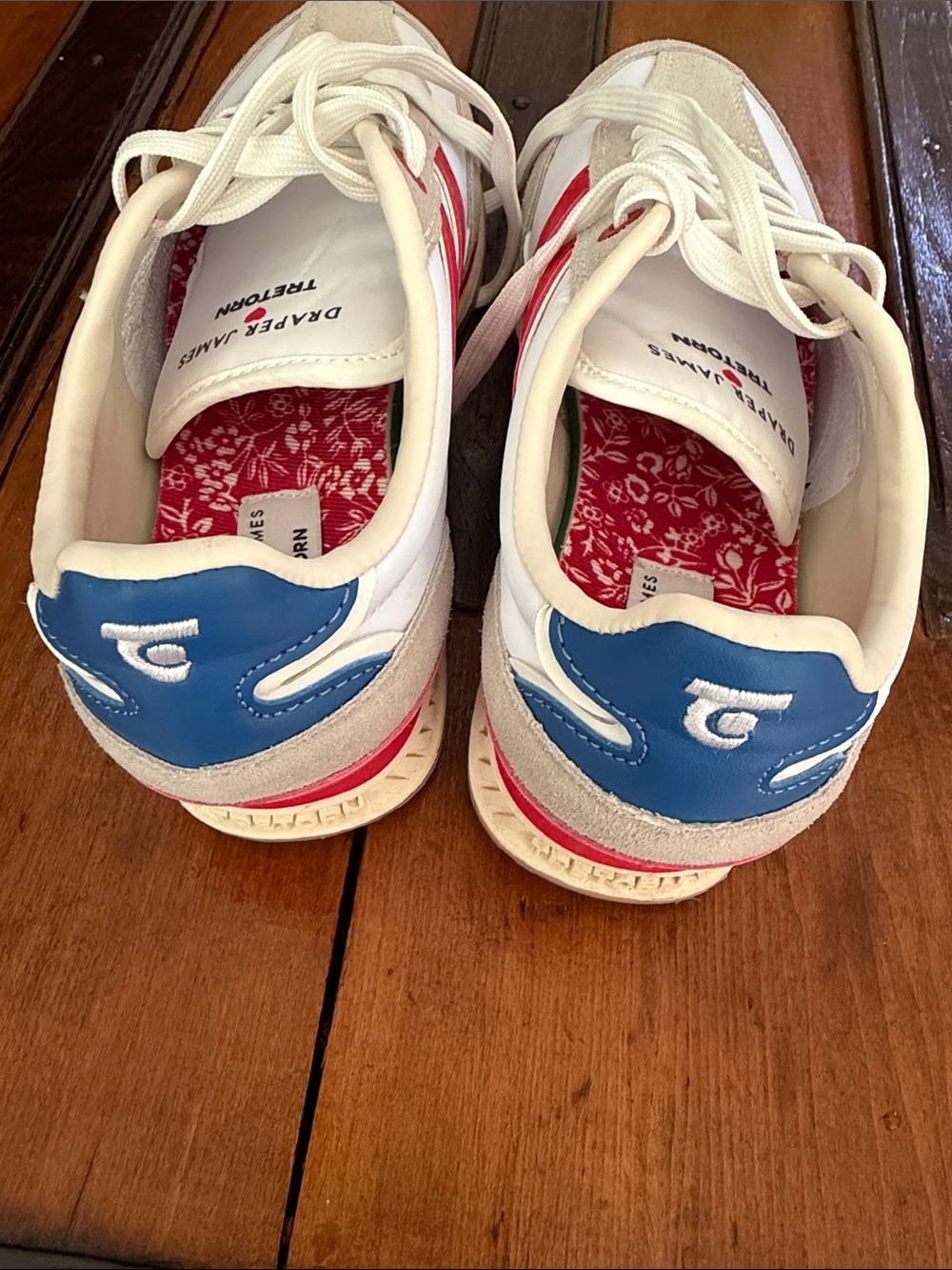 Draper James x Tretorn White Sneakers with Red and Blue Accents - Picture 3 of 4
